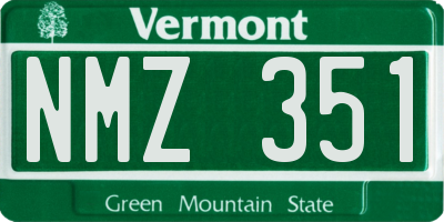 VT license plate NMZ351