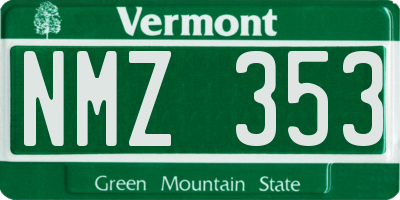 VT license plate NMZ353
