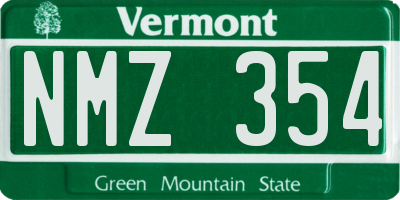 VT license plate NMZ354