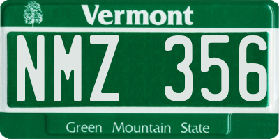 VT license plate NMZ356