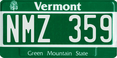 VT license plate NMZ359