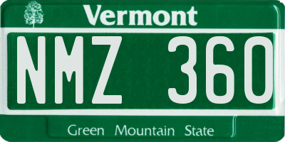 VT license plate NMZ360