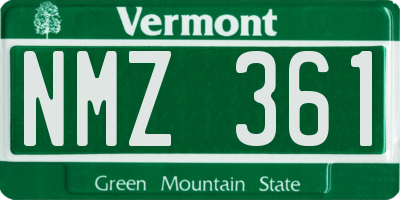 VT license plate NMZ361