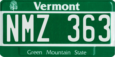 VT license plate NMZ363