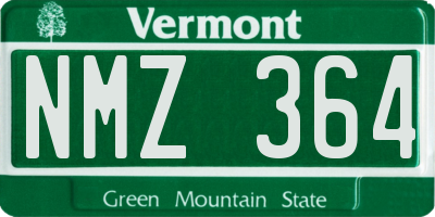 VT license plate NMZ364