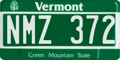 VT license plate NMZ372