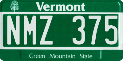 VT license plate NMZ375
