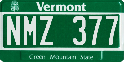 VT license plate NMZ377
