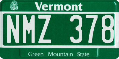 VT license plate NMZ378
