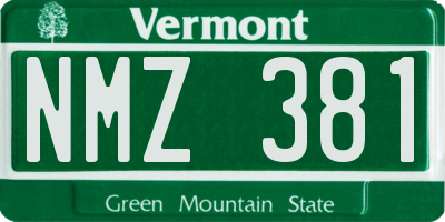 VT license plate NMZ381
