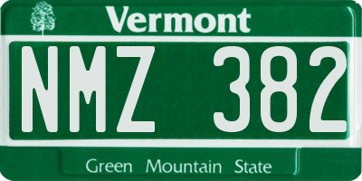 VT license plate NMZ382