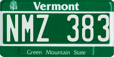 VT license plate NMZ383