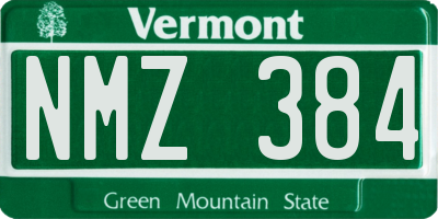 VT license plate NMZ384