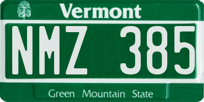 VT license plate NMZ385