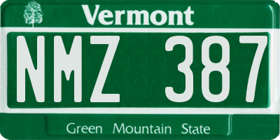 VT license plate NMZ387