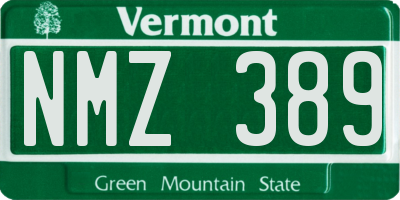 VT license plate NMZ389