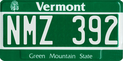 VT license plate NMZ392
