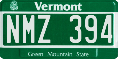 VT license plate NMZ394