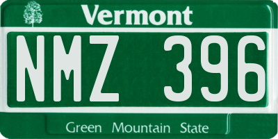 VT license plate NMZ396