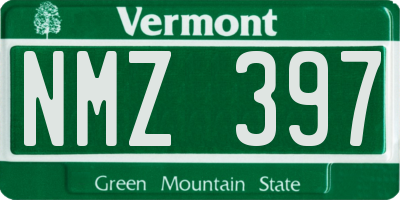 VT license plate NMZ397