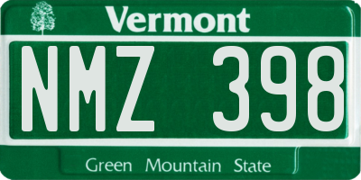 VT license plate NMZ398