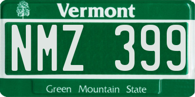 VT license plate NMZ399
