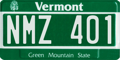 VT license plate NMZ401