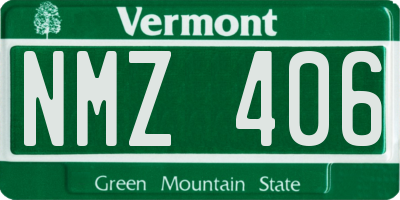 VT license plate NMZ406