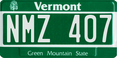 VT license plate NMZ407
