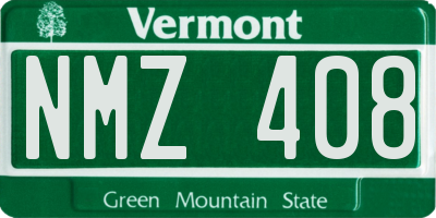 VT license plate NMZ408