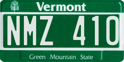 VT license plate NMZ410