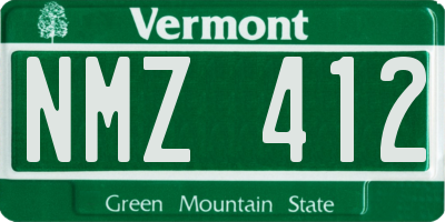 VT license plate NMZ412
