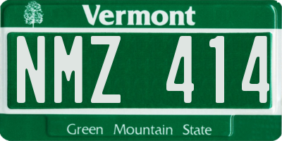 VT license plate NMZ414