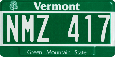 VT license plate NMZ417