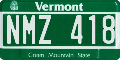 VT license plate NMZ418