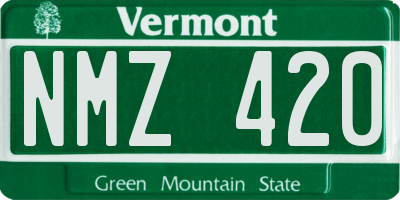 VT license plate NMZ420