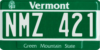 VT license plate NMZ421