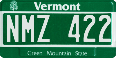 VT license plate NMZ422