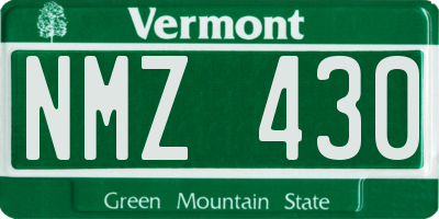 VT license plate NMZ430