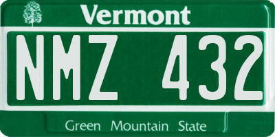 VT license plate NMZ432