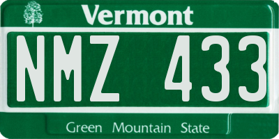 VT license plate NMZ433