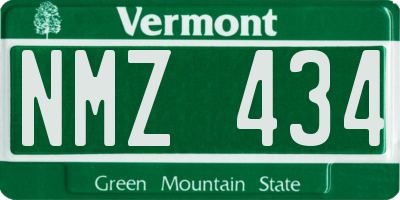 VT license plate NMZ434