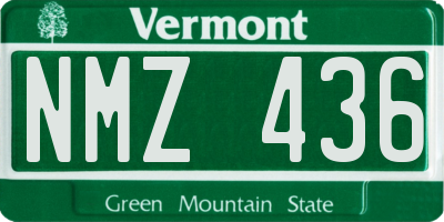 VT license plate NMZ436