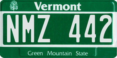 VT license plate NMZ442