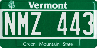 VT license plate NMZ443