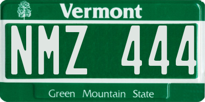 VT license plate NMZ444