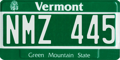 VT license plate NMZ445