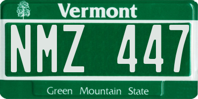 VT license plate NMZ447