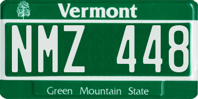 VT license plate NMZ448