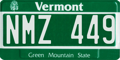 VT license plate NMZ449